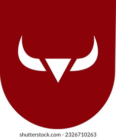 Bull horn logo with minimalist line in geometric shapes or isolated