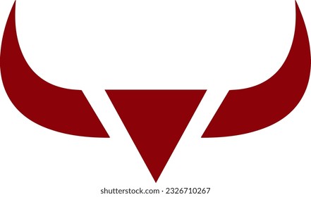 Logo des Bull Horn mit minimalistischer Linie in geometrischen Formen oder einzeln