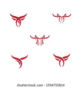 Bull horn logo set and symbols template 