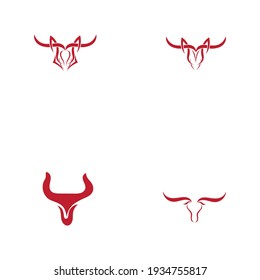 Bull horn logo set and symbols template 