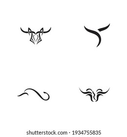 Bull horn logo set and symbols template 