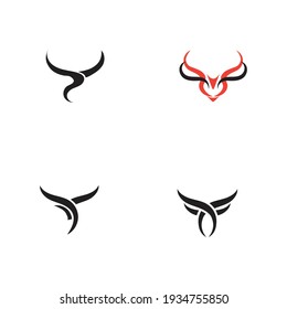 Bull horn logo set and symbols template 