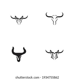 Bull horn logo set and symbols template 