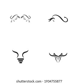 Bull horn logo set and symbols template 