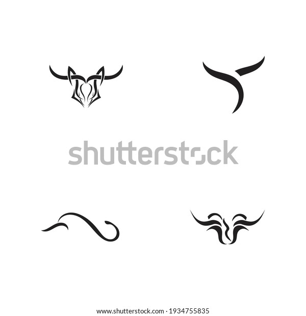 Bull horn logo set\
and symbols template 