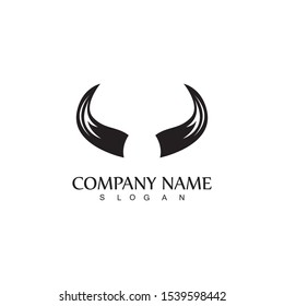 Bull horn logo and symbol template icons app