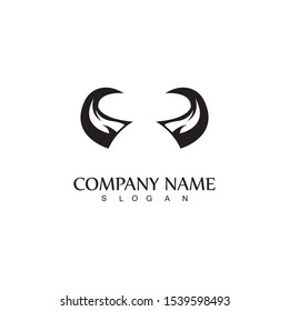 Bull horn logo and symbol template icons app