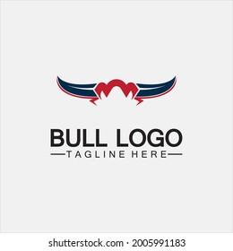 Bull horn logo and symbol template icons app