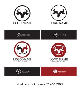 Bull horn logo and symbol template icons app