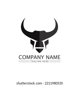 Bull horn logo and symbol template vector icons app