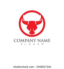 Bull horn logo and symbol vector template design