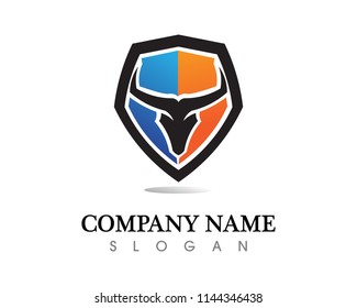 Bull horn logo and symbols template icons app
