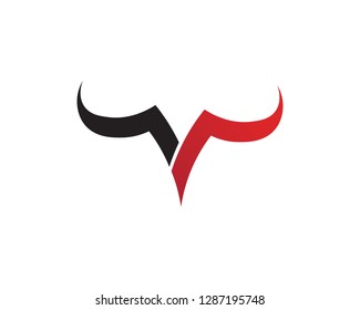 Bull horn logo and symbols template icons app
