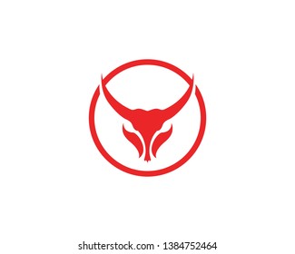 Bull horn logo and symbols template icons app - Vector