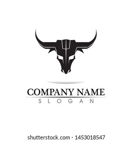 Bull horn logo and symbols template icons app vector
