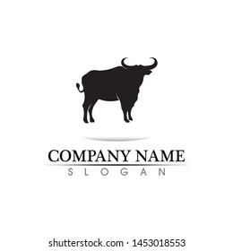 Bull horn logo and symbols template icons app vector
