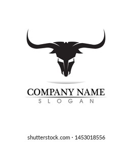 Bull horn logo and symbols template icons app vector
