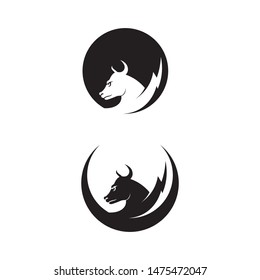 Bull horn logo and symbols template icons app
