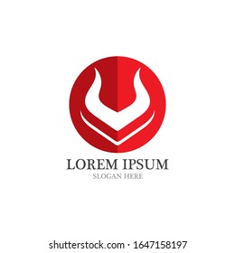 Bull horn logo and symbols template icons app
