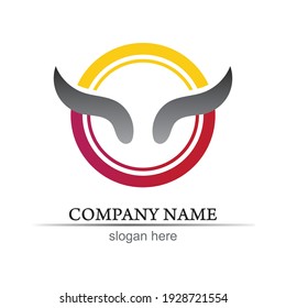 Bull horn logo and symbols template icons app