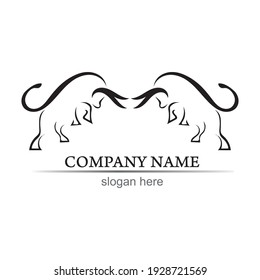 Bull horn logo and symbols template icons app