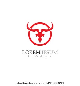 Bull horn  Logo Template vector icon illustration design