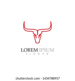 Bull horn  Logo Template vector icon illustration design