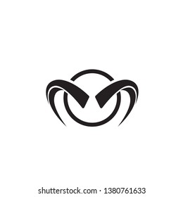 Bull horn logo vector