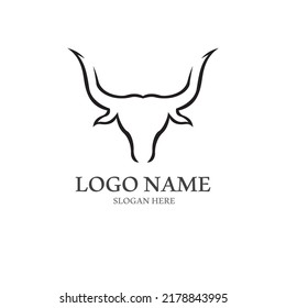 bull horn logo in vector style.