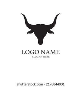 bull horn logo in vector style.