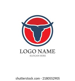 bull horn logo in vector style.