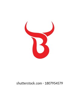 Bull horn looking letter B, vector logo