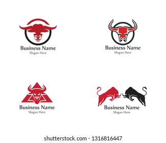 Bull horn red logo and symbols template icons app
