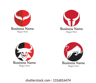 Bull horn red logo and symbols template icons app
