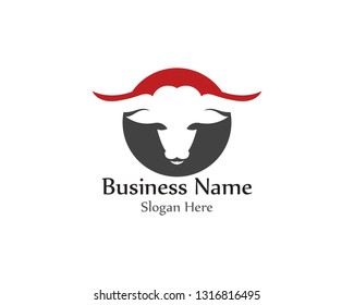 Bull horn red logo and symbols template icons app
