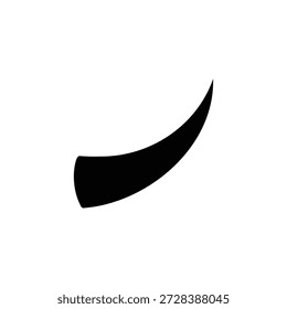Diseño plano del Vector de la silueta del cuerno de toro en el fondo blanco.