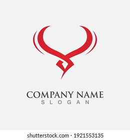 Bull, horn, Taurus Logo Template vector icon