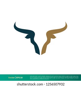 Bull Horn Vector Icon Logo Template Illustration Design. Vector EPS 10.