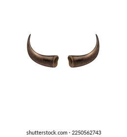 Bull Horn Vector Isolated - Buffalo, Bison