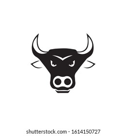 Bull Horn.Bull head Vector Icon Logo Template Illustration Design