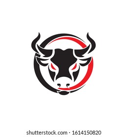 Bull Horn.Bull head Vector Icon Logo Template Illustration Design