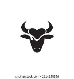 Bull Horn.Bull head Vector Icon Logo Template Illustration Design