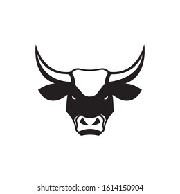 Bull Horn.Bull head Vector Icon Logo Template Illustration Design