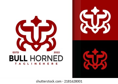 Bull Horned Logo Design, brand identity logos vector, modern logo, Logo Designs Vector Illustration Template