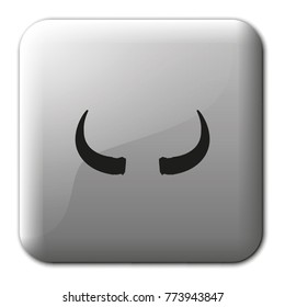 Bull horns flat vector icon.