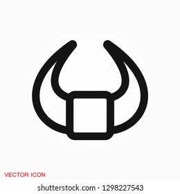 Bull horns icon logo, illustration, vector sign symbol for design