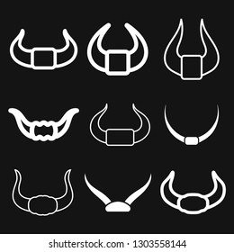 Bull horns icon logo, illustration, vector sign symbol for design