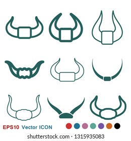 Bull horns icon logo, illustration, vector sign symbol for design