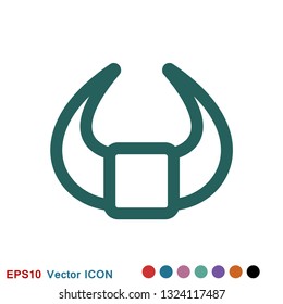 Bull horns icon logo, illustration, vector sign symbol for design