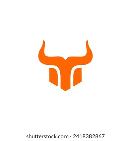 bull horns logo design graphic template